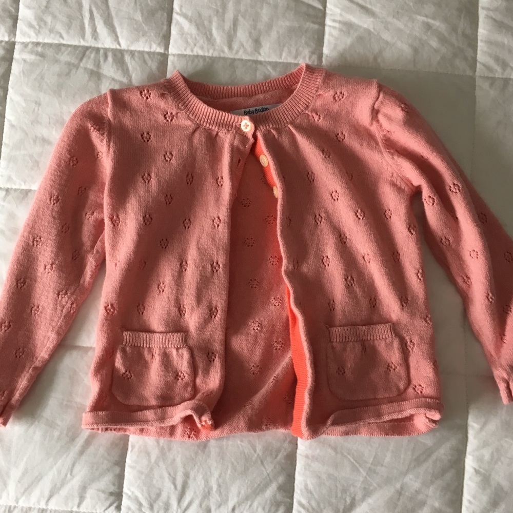 Baby Boden Coral color cardigan size 12-18 months